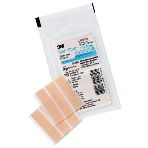 [MMM-E4549] Skin Closure Strip Steri-Strip™ Elastic 1/2 X 2 Inch Nonwoven Material Flexible Strip Tan