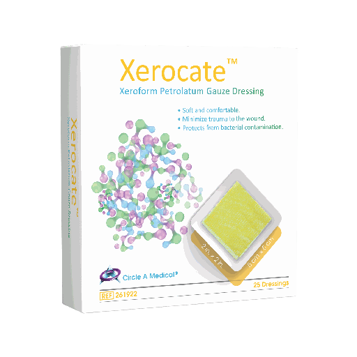 [CIR-261922] Xerocate Petrolatum Gauze Dressing, 2" x 2" Patch Peelable Foil Packs, 25/bx