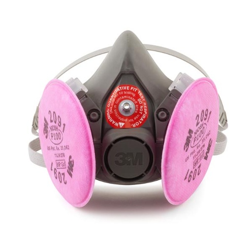 [MMM-6300Q] Probed Reusable Respirator Assembly Mask, Half Face, P100 Filter, Large, 4/cs