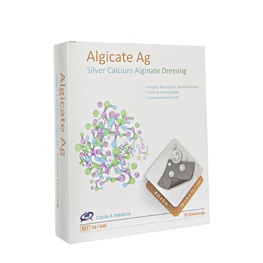 [CIR-261545] Silver Calcium Alginate Dressing, 4" x 5", Sterile 1s, 10/bx