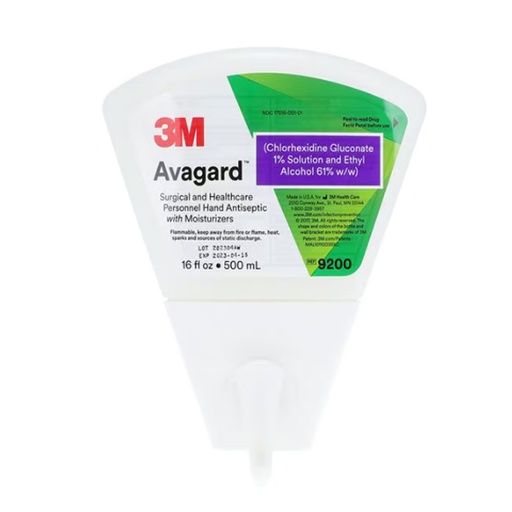[MMM-9200] Waterless Surgical Scrub 3M™ Avagard™ 16 oz. Dispenser Refill Bottle 1% / 61% Strength CHG (Chlorhexidine Gluconate) / Ethyl Alcohol NonSterile