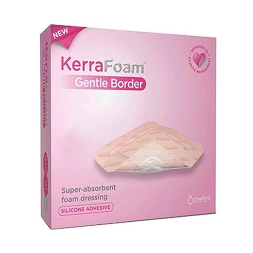 [MMM-CWL1011] Silicone Foam Dressing KerraFoam™ Gentle Border 4 X 4 Inch Square Silicone Adhesive with Border Sterile