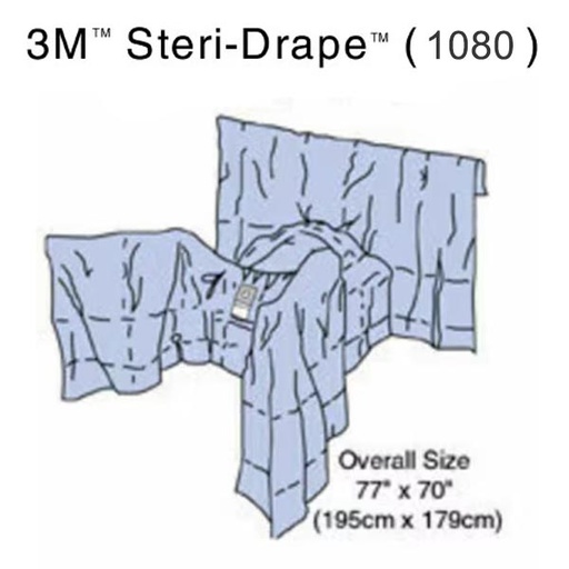 [MMM-1080] Steri-Drape™ Gynecological Drape with Pouch, 77" x 70", Absorbent Impervious Material, Perineal/Vaginal Aperture, Fluid Collection Pouch, 14/bx, 2 bx/cs