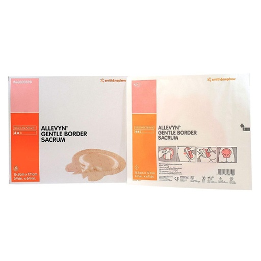 [SMI-66800898] Silicone Foam Dressing Allevyn Gentle Border 6-5/8 X 6-3/4 Inch Sacral Silicone Gel Adhesive with Border Sterile