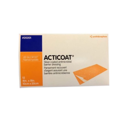 [SMI-20201] Silver Dressing Acticoat 4 X 8 Inch Rectangle Sterile