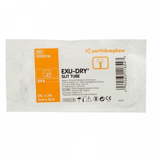 [SMI-5999PTM] Slit Tube Wound Dressing Exu-Dry Polyethylene / Rayon / Cellulose 2 X 3 Inch