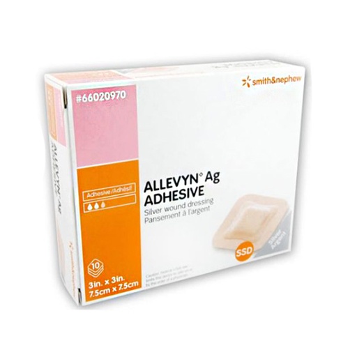 [SMI-66020970] Silver Foam Dressing Allevyn Ag Adhesive 3 X 3 Inch Square Sterile
