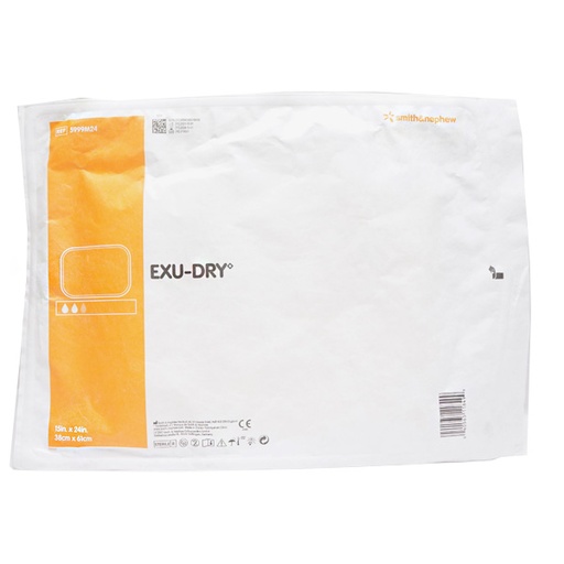 [SMI-5999M24] Anti-Shear Absorbent Dressing Exu-Dry Polyethylene / Rayon / Cellulose 15 X 24 Inch