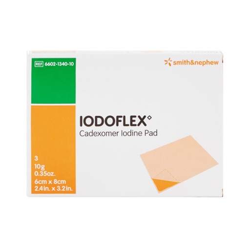 [SMI-6602134010] Impregnated Dressing Iodoflex™ Pad 2-1/8 X 3 Inch Gauze Cadexomer Iodine Sterile