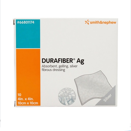 [SMI-66801174] Silver Gelling Fiber Dressing Durafiber Ag 4 X 4 Inch Square Sterile