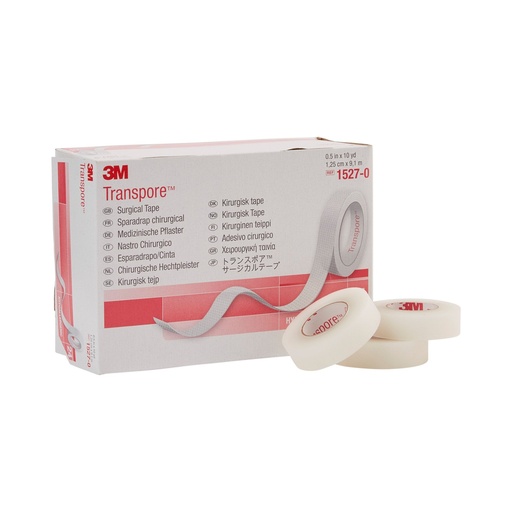 [MMM-1527-0] Medical Tape 3M™ Transpore™ Porous Plastic 1/2 Inch X 10 Yard Transparent NonSterile
