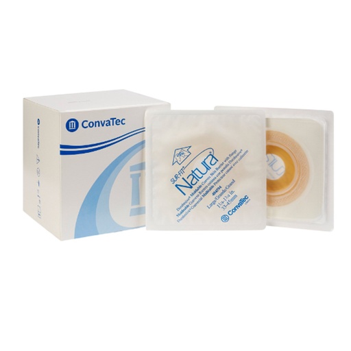 [CON-404594] Ostomy Barrier Sur-Fit Natura® Durahesive® Mold to Fit, Extended Wear Acrylic Tape 57 mm Flange Universal System Hydrocolloid 1-1/4 to 1-3/4 Inch Opening 4-1/2 X 4-1/2 Inch