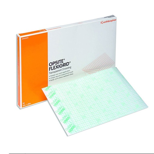 [SMI-66024631] Transparent Film Dressing OpSite Flexigrid Rectangle 6 X 8 Inch 2 Tab Delivery Without Label Sterile