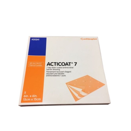 [SMI-20241] Silver Dressing Acticoat 7 6 X 6 Inch Square Sterile