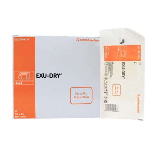 [SMI-5999034S] Slit Tube Wound Dressing Exu-Dry Polyethylene / Rayon / Cellulose 3 X 4 Inch