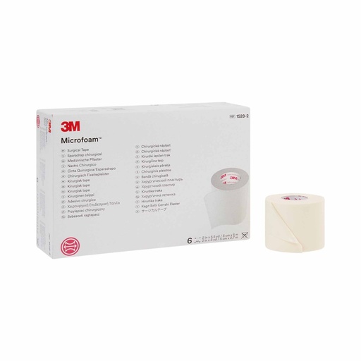 [MMM-1528-2] Medical Tape 3M™ Microfoam™ Multi-directional Stretch Elastic / Foam 2 Inch X 5-1/2 Yard White NonSterile