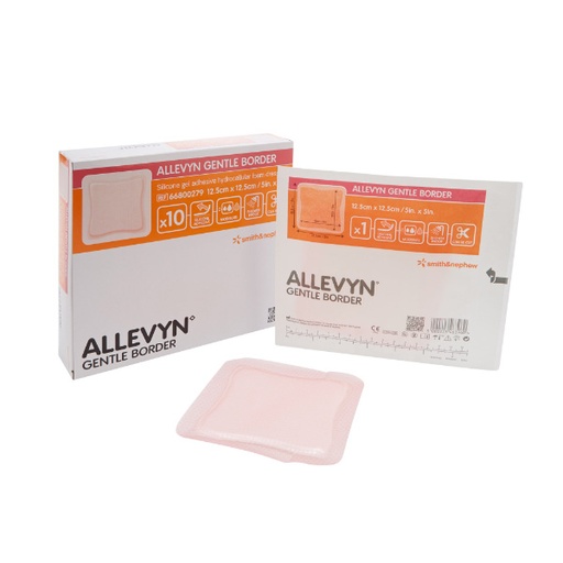[SMI-66800279] Silicone Foam Dressing Allevyn Gentle Border 5 X 5 Inch Square Silicone Gel Adhesive with Border Sterile