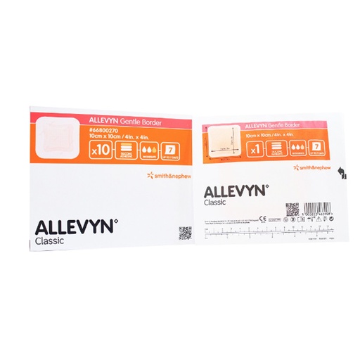 [SMI-66800270] Silicone Foam Dressing Allevyn Gentle Border 4 X 4 Inch Square Silicone Gel Adhesive with Border Sterile