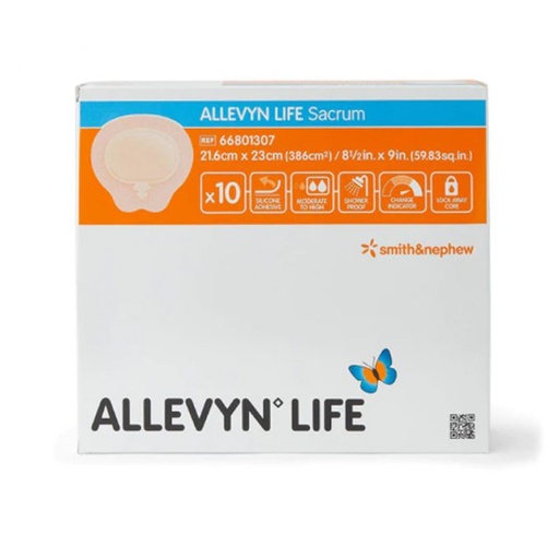 [SMI-66801307] Silicone Foam Dressing Allevyn Life 8-1/2 X 9 Inch Sacral Silicone Adhesive with Border Sterile