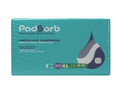 [PDS-265214] Unisex Adult Absorbent Underwear Padsorb® Extra Pull On with Tear Away Seams X-Large Disposable Heavy Absorbency
