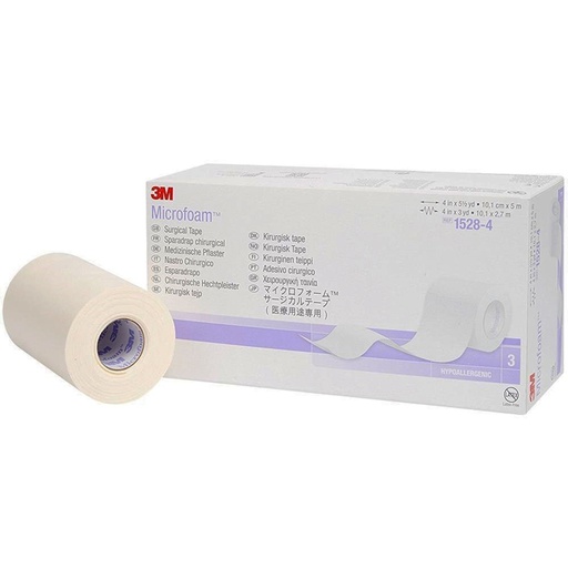 [MMM-1528-4] Medical Tape 3M™ Microfoam™ Multi-directional Stretch Elastic / Foam 4 Inch X 5-1/2 Yard White NonSterile