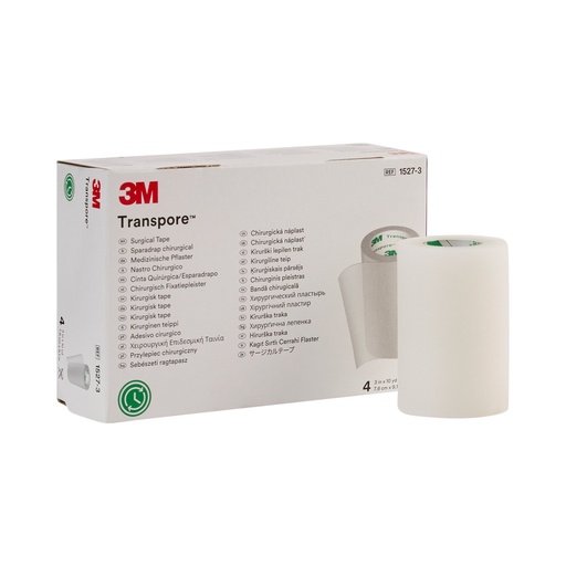 [MMM-1527-3] Medical Tape 3M™ Transpore™ Porous Plastic 3 Inch X 10 Yard Transparent NonSterile
