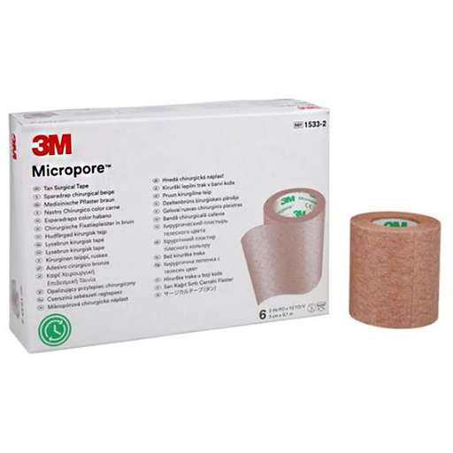[MMM-1533-2] Medical Tape 3M™ Micropore™ Easy Tear Paper 2 Inch X 10 Yard Tan NonSterile