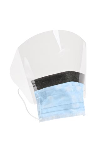 [MMM-1820FS] Procedure Mask with Face Shield, Fog-Free, Blue, 50/bx, 6 bx/cs