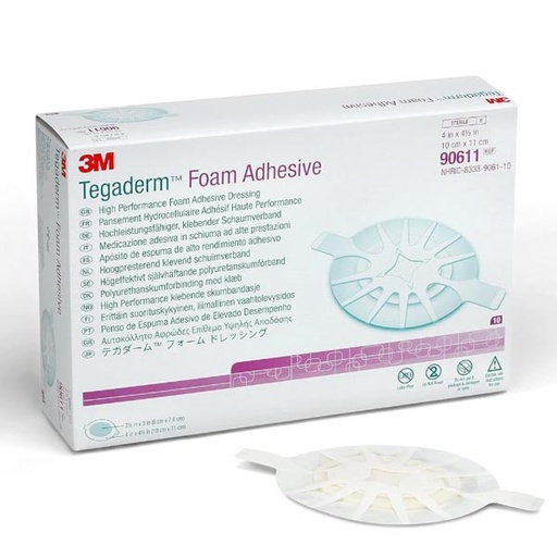 [MMM-90611] Foam Dressing 3M™ Tegaderm™ High Performance 4 X 4-1/2 Inch Oval Adhesive with Border Sterile