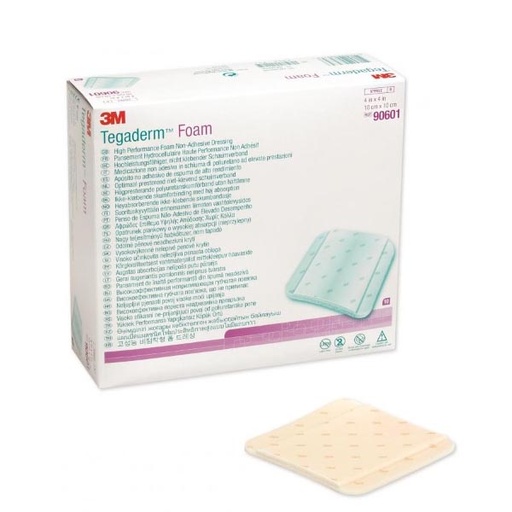 [MMM-90601] Foam Dressing 3M™ Tegaderm™ High Performance 4 X 4 Inch Square Non-Adhesive without Border Sterile