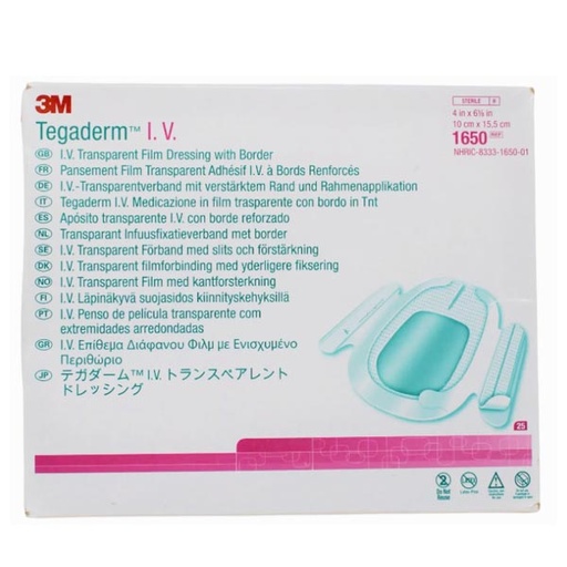 [MMM-1650] I.V. Specialty Dressing 3M™ Tegaderm™ Adhesive / Film 4 X 6-1/8 Inch Sterile