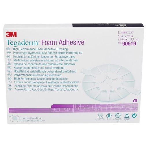 [MMM-90619] Foam Dressing 3M™ Tegaderm™ High Performance 5-1/2 X 5-1/2 Inch Heel Adhesive with Border Sterile