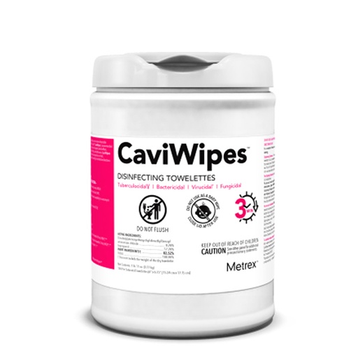 [MET-13-1100] CaviWipes™ Surface Disinfectant Premoistened Alcohol Based Manual Pull Wipe 160 Count Canister Disposable Alcohol Scent NonSterile