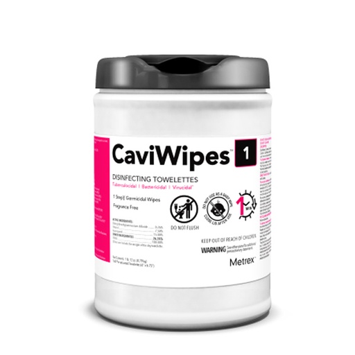 [MET-13-5100] CaviWipes1™ Surface Disinfectant Premoistened Alcohol Based Manual Pull Wipe 160 Count Canister Disposable Alcohol Scent NonSterile