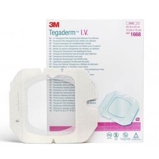 [MMM-1668] I.V. Specialty Dressing 3M™ Tegaderm™ Film 4-3/4 X 4-3/4 Inch Sterile