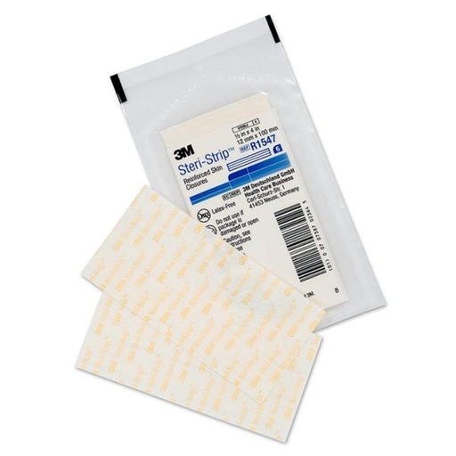 [MMM-R1547] Skin Closure Strip Steri-Strip™ 1/2 X 4 Inch Nonwoven Material Reinforced Strip White