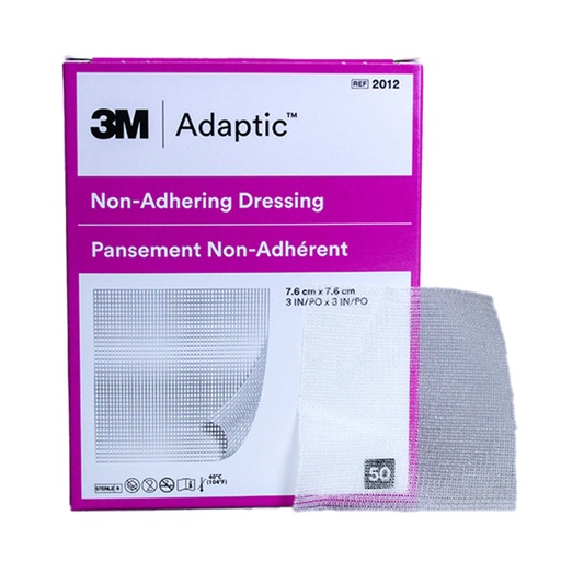[MMM-2012] Impregnated Non-Adherent Dressing Adaptic™ 3 X 3 Inch Cellulose Acetate Mesh Petrolatum Emulsion Sterile