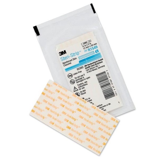 [MMM-R1549] Skin Closure Strip Steri-Strip™ 1/2 X 2 Inch Nonwoven Material Reinforced Strip White