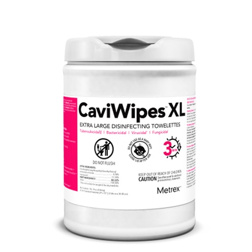 [MET-13-1150] CaviWipes™ Surface Disinfectant Premoistened Alcohol Based Manual Pull Wipe 66 Count Canister Disposable Alcohol Scent NonSterile