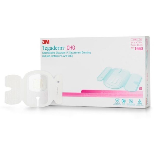 [MMM-1660] Antimicrobial I.V. Specialty Dressing 3M™ Tegaderm™ CHG CHG (Chlorhexidine Gluconate) / Film 2-3/4 X 3-3/8 Inch Sterile