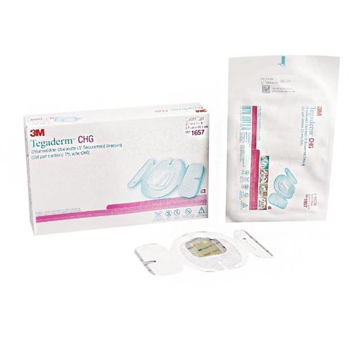 [MMM-1657] Antimicrobial I.V. Specialty Dressing 3M™ Tegaderm™ CHG CHG (Chlorhexidine Gluconate) / Film 3 1/2 X 4 1/2 Inch Sterile