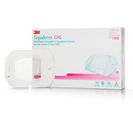 [MMM-1658] Antimicrobial I.V. Specialty Dressing 3M™ Tegaderm™ CHG CHG (Chlorhexidine Gluconate) / Film 4 X 4-3/4 Inch Sterile