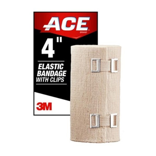 [MMM-207433] Elastic Bandage 3M™ ACE™ 4 Inch X 5 Yard Standard Compression Clip Detached Closure Tan NonSterile