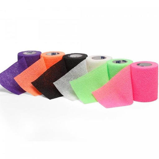 [MMM-2083C] Cohesive Bandage 3M™ Coban™ LF 3 Inch X 5 Yard Standard Compression Self-adherent Closure Bright Green / Bright Orange / Bright Pink / Purple / Blue / Black NonSterile