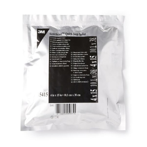 [MMM-75415] Padded Splint 3M™ Scotchcast™ Quick Step Double Sided Felt 4 X 15 Inch Felt / Fiberglass White