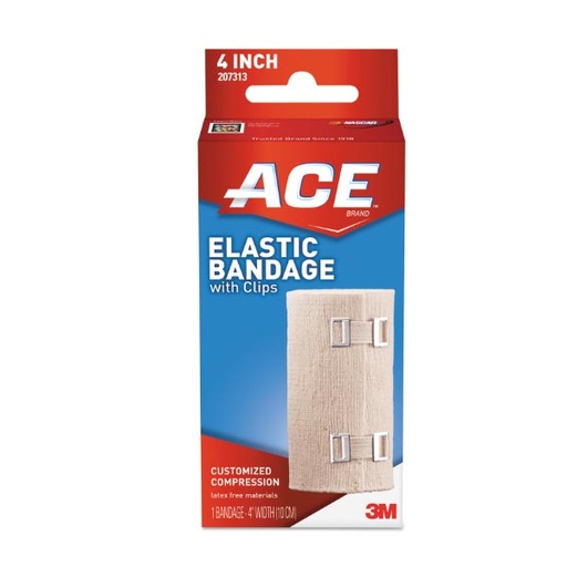 [MMM-207313] Elastic Bandage 3M™ ACE™ 4 Inch Width Standard Compression Clip Detached Closure Tan NonSterile