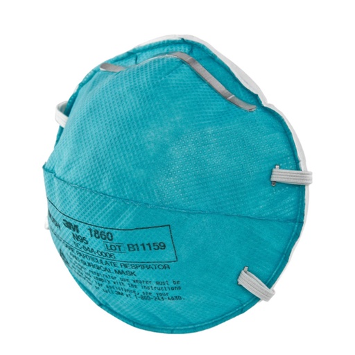 [MMM-1860] Particulate Respirator / Surgical Mask 3M™ Medical N95 Cup Elastic Strap One Size Fits Most Blue NonSterile ASTM F1862 Adult