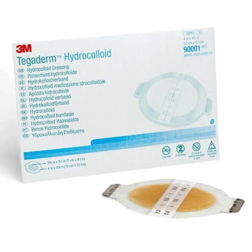 [MMM-90001] Hydrocolloid Dressing 3M™ Tegaderm™ 4 X 4-3/4 Inch Oval Sterile