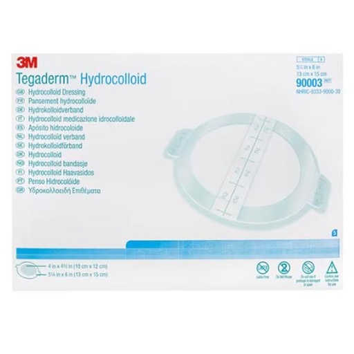 [MMM-90003] Hydrocolloid Dressing 3M™ Tegaderm™ 5-1/8 X 6 Inch Oval Sterile