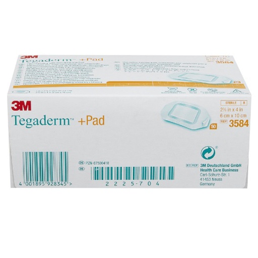 [MMM-3584] Transparent Film Dressing with Pad 3M™ Tegaderm™ Rectangle 2-3/8 X 4 Inch Frame Style Delivery Without Label Sterile